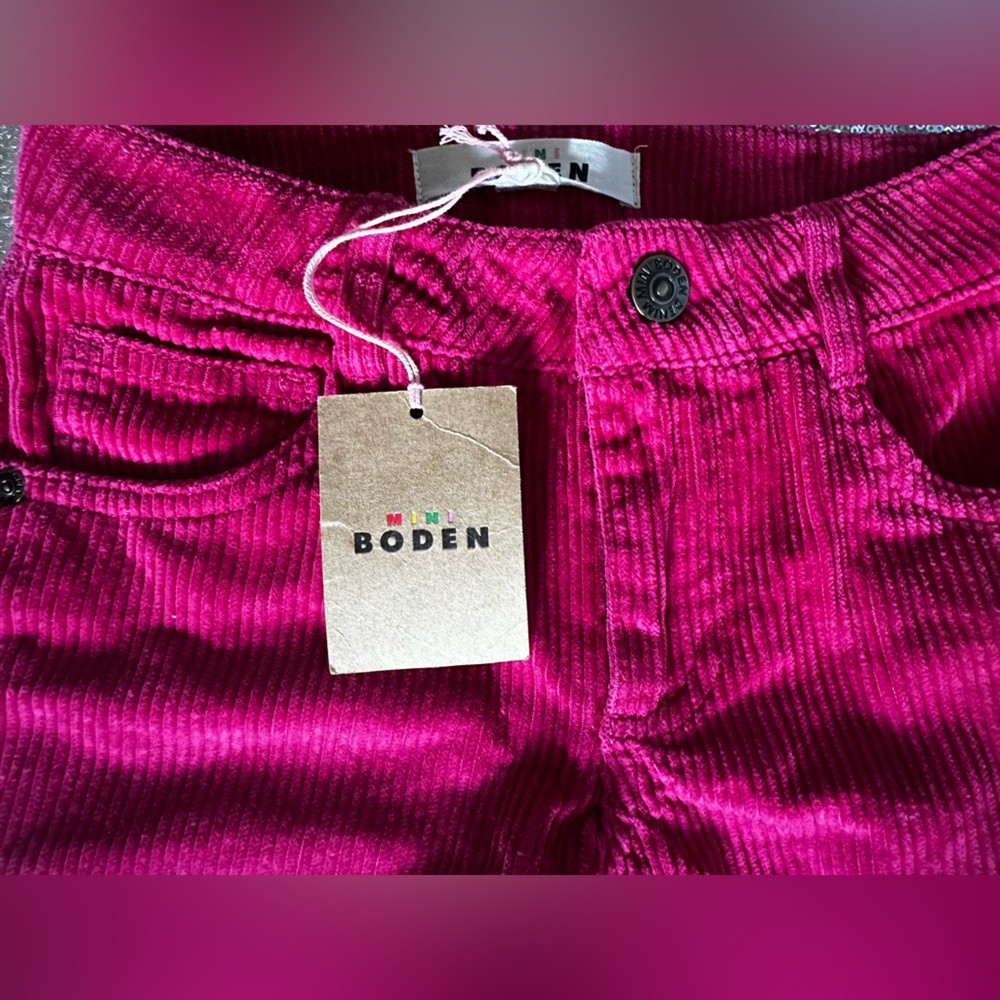 Mini Boden Vibrant Pink wide leg Corduroy Pants Size 4/5 years - Picture 8 of 8